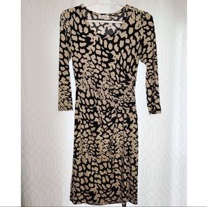 Calvin Klein midi black and beige dress